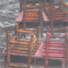 《夜行巴士》 103x103cm 2012-大美無言藝術空間